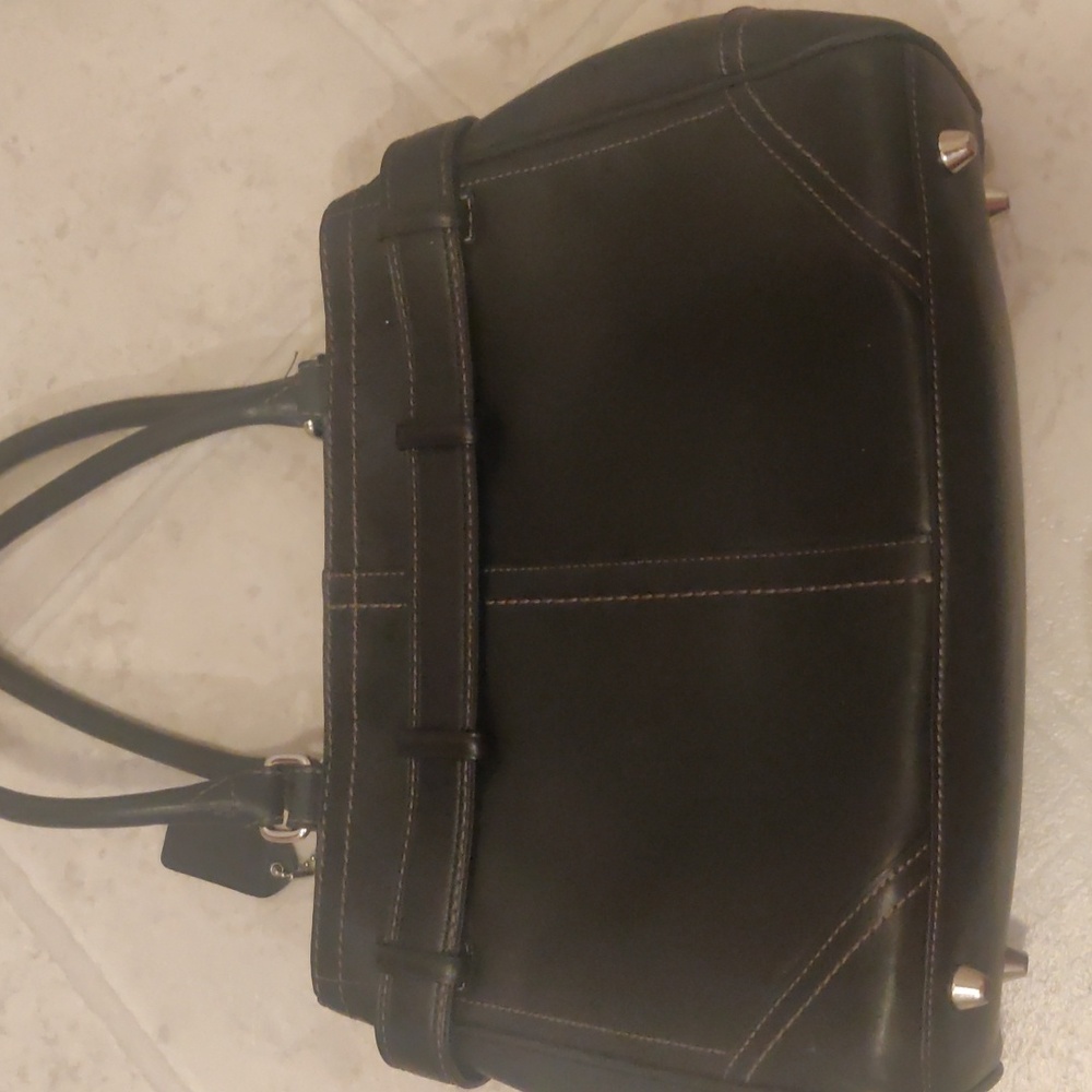 Coach Vintage black leather Hampton style satchel bag - Picture 9 of 9